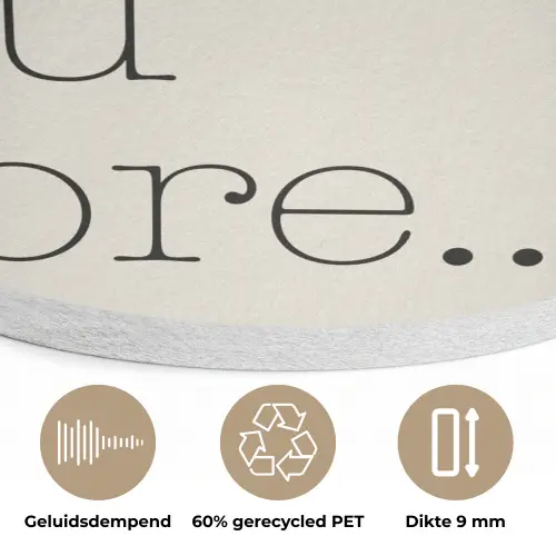 Minimalistisch - Love - Beige Akoestische PET Vilt - Rond klein -closeup_NL