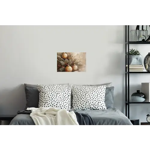 Kerst - Kerstballen - Beige - Goud Muursticker klein -slaapkamer