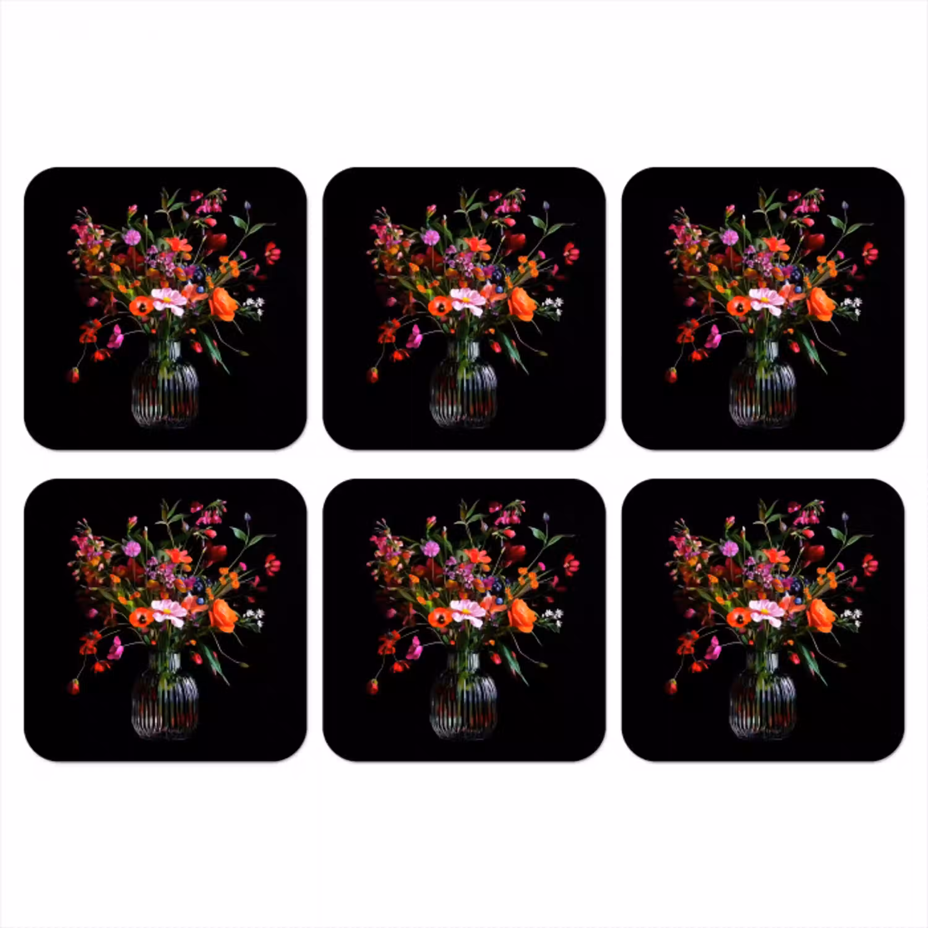 Boeket - Veldbloemen - Vaas onderzetter kurk middel -3d
