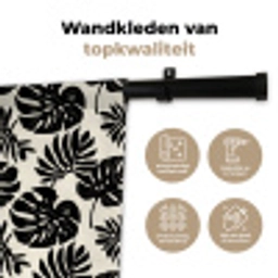 Modern - Monstera - Zwart Wandkleed katoen klein 269 -sfeer2