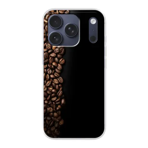 Koffiebonen - Zwart - Eenvoudig Telefoonhoesje iPhone 17 Pro klein -3d