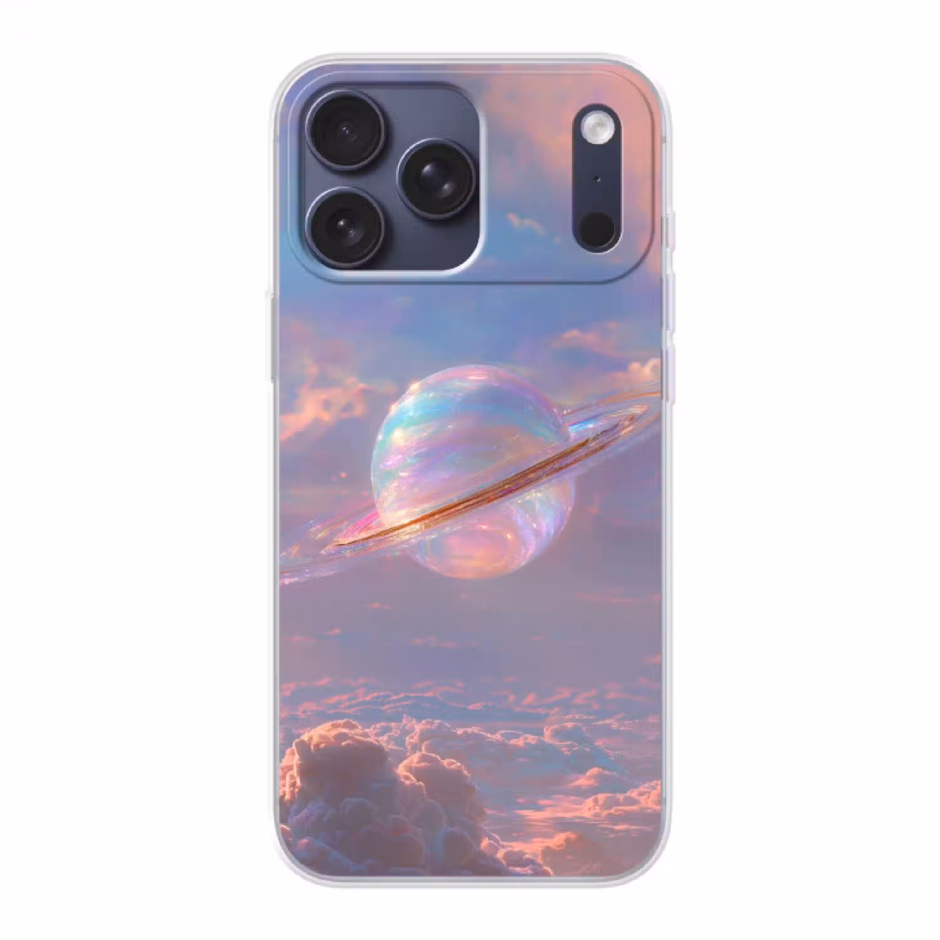 Planeet - Lucht - Wolken - Pasteltinten Telefoonhoesje iPhone 17 Pro Max klein -3d