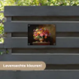 Kleuren - Boeket - Vaas - Hout tuinposter los doek klein -sfeer3