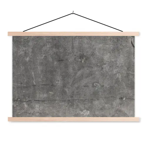 Beton - Muur - Cement textielposter latten blank klein -3d