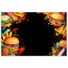 Fastfood - Graffiti - Hamburger - Eten - Modern poster papier klein -3d