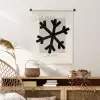 Sneeuwvlok - Kerstmis - Zwart - Feestdagen Wandkleed katoen klein -sfeer5