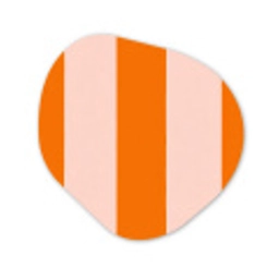 Strepen - Modern - Oranje Wandcirkel Organisch Forex 3mm klein 629 -3d