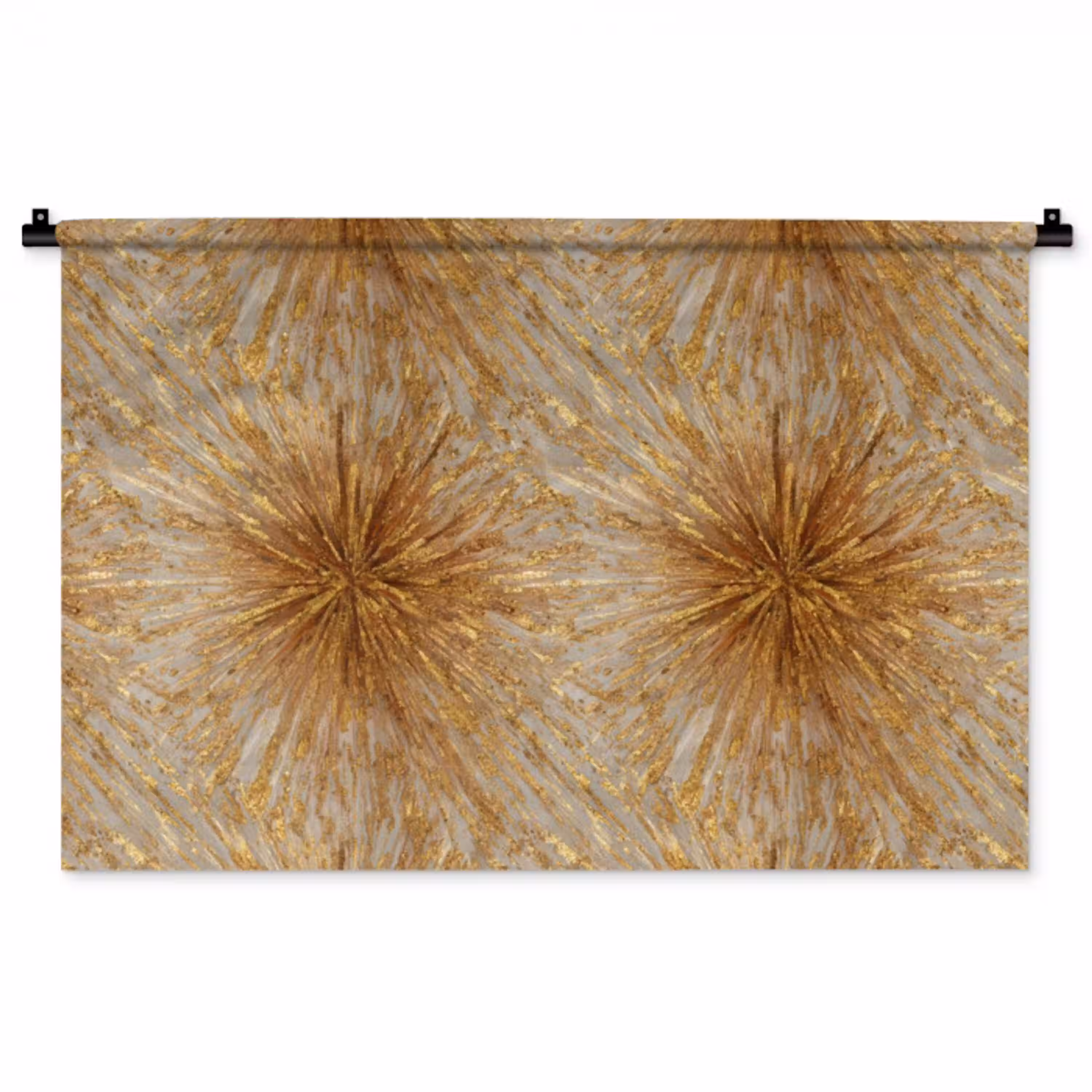 Explosie - Abstract - Goud - Wit Wandkleed katoen middel 269 -zz3d