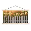Rozen - Hek - Zonlicht textielposter latten blank klein -3d