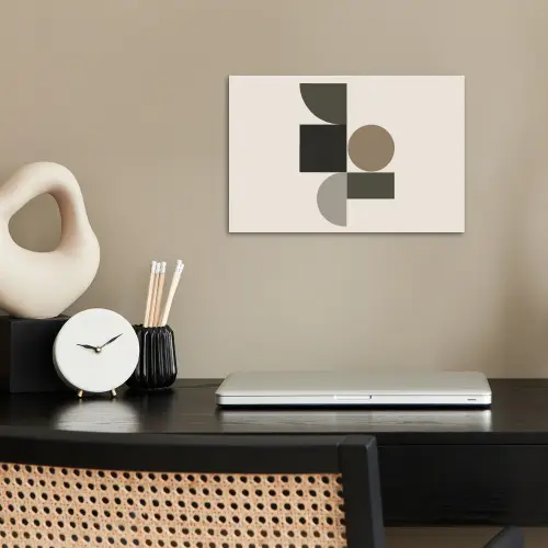 Aardetinten - Abstracte compositie - Eenvoudige vormen poster papier klein -sfeer1