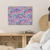 Regenbogen - Bloemen - Kleurrijk - Wolken PET vilt klein -sfeer3