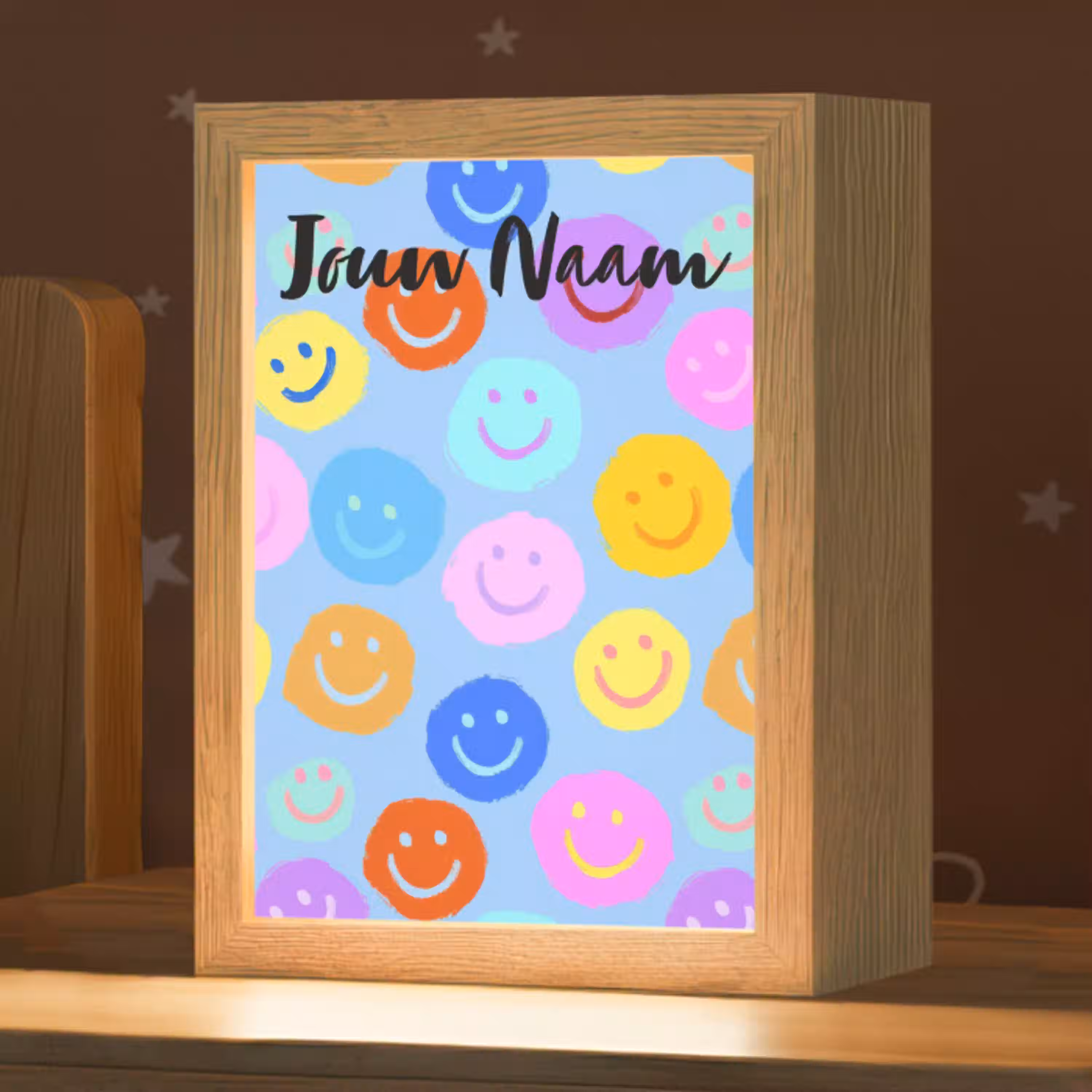 Smileys - Kleurrijk - Grappig Light Box met kabel (Kinderlampje) klein -zzz_3d_website