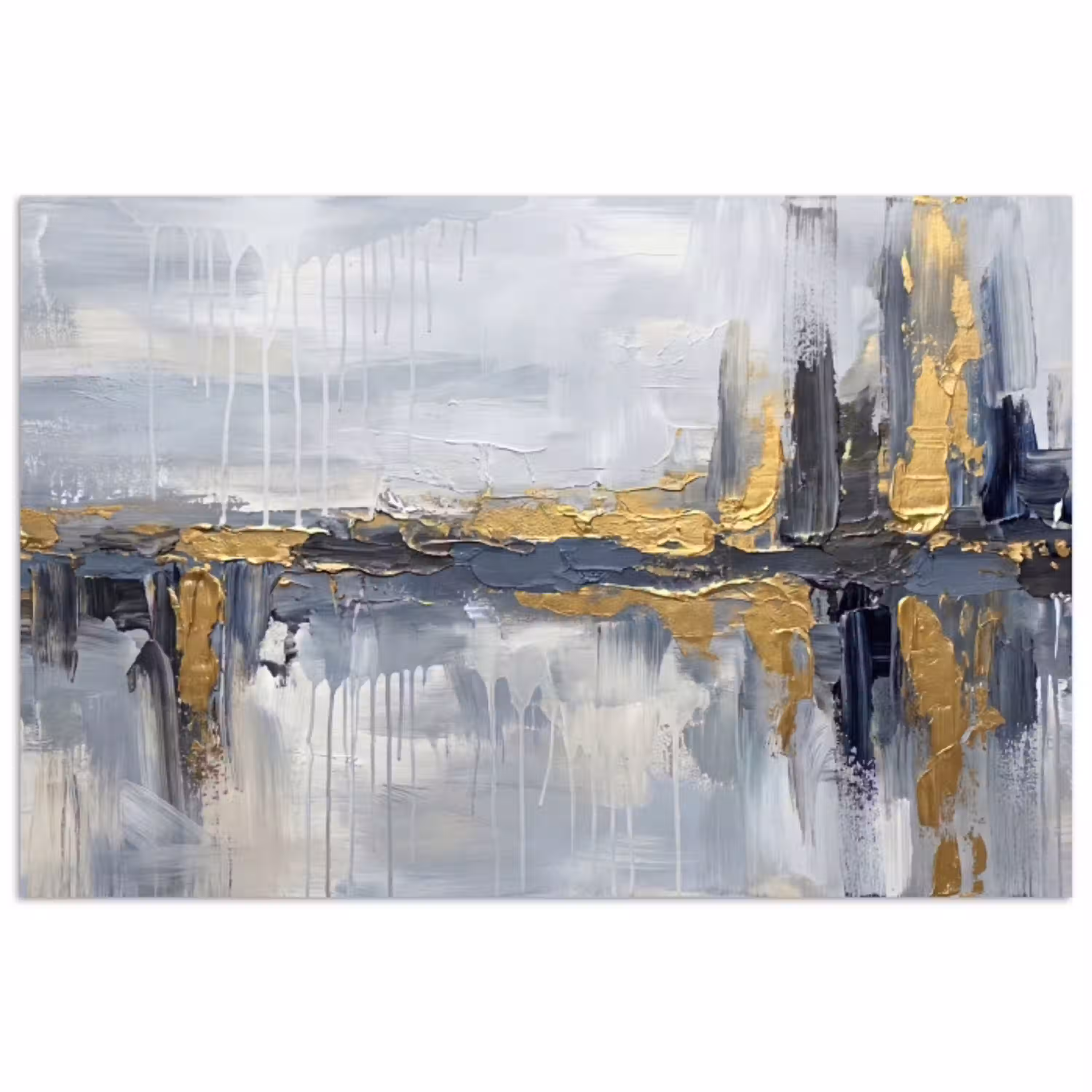 Abstract - Structuur - Goud - Grijs - Modern poster papier klein -3d