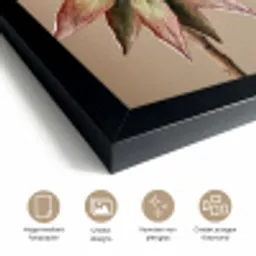 Droogbloem - Protea - Vintage - Beige - Rustiek fotolijst zwart zonder passe partout klein -sfeer2