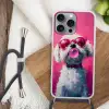 Pink - Hond - Bubbel Hoesje iPhone 16 Pro Max met koord klein -sfeer4