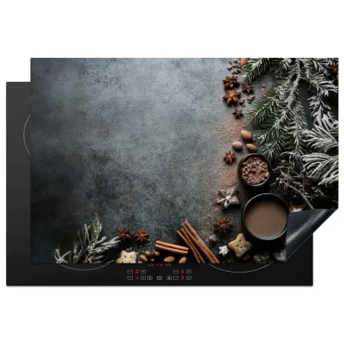 Winter - Kruiden - Sneeuw - Chocolade Inductie beschermer vinyl 3mm klein -3d