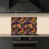Warm - Patroon - Penseel - Viooltjes keuken achterwand spatscherm klein 900 -sfeer1