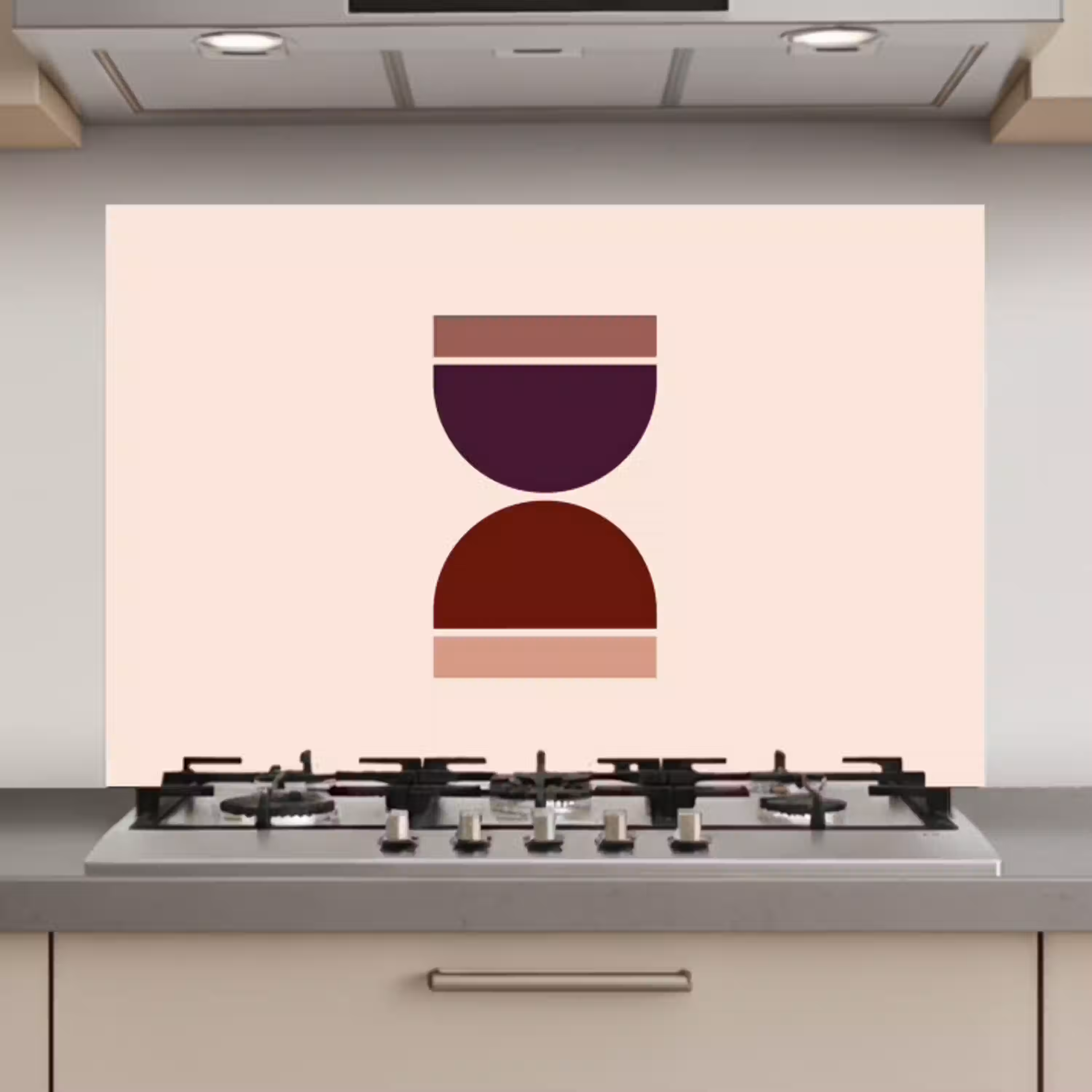 Zandloper - Symmetrisch - Rood - Paars keuken achterwand spatscherm klein -3d_website