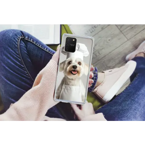 Hond - Wit - Kok Telefoonhoesje Samsung Galaxy S10 Lite klein -handS10Lite