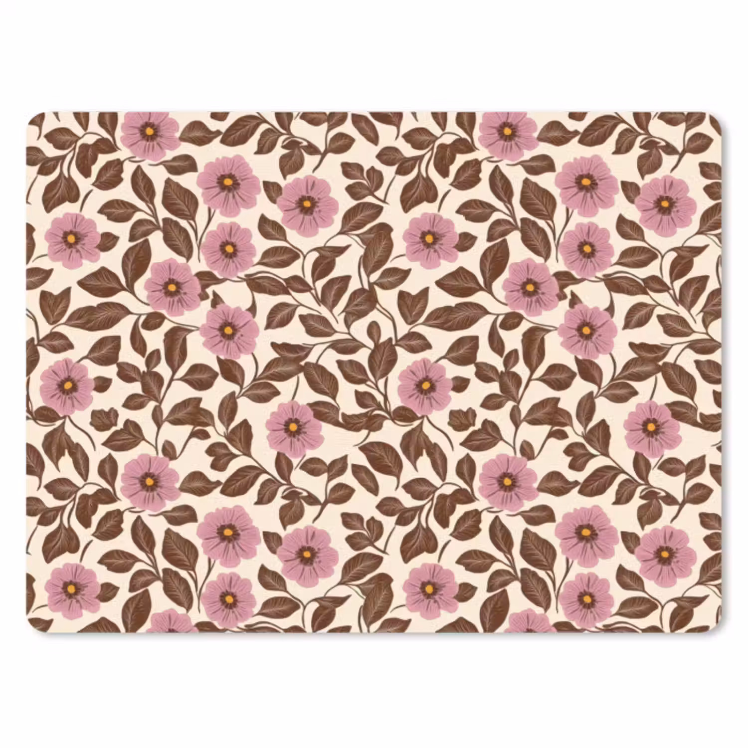 Muismat - Bloemen - Bladeren - Kleurrijk