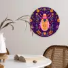 Kever - Felgekleurd - Bloemen - Bladeren Wandcirkel kunststof plaat 5mm dik klein -sfeer4