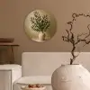 Vaas - Olijftakken - Bladeren - Beige Wandcirkel plexiglas klein -sfeer1
