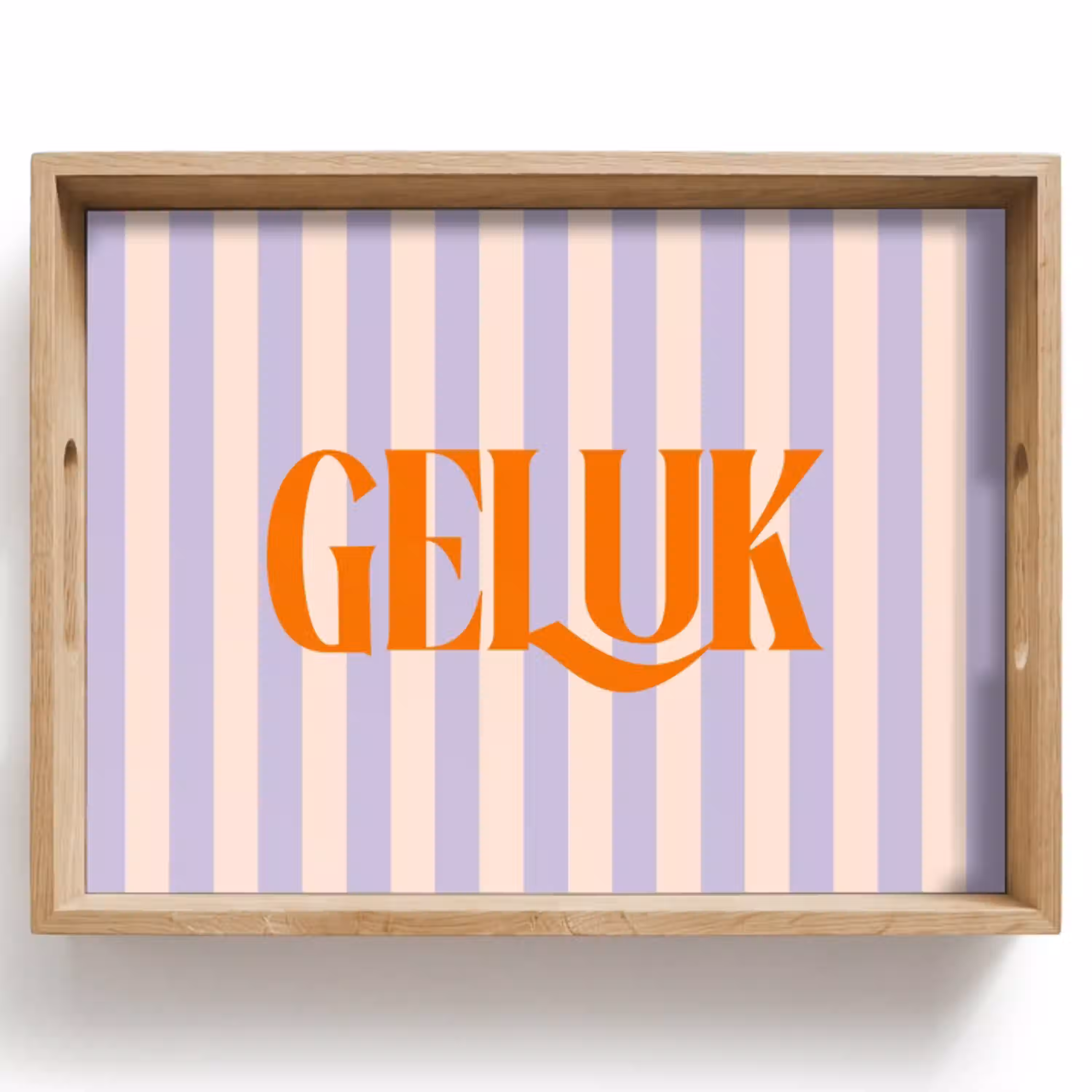 Lila - Oranje - Strepen - Geluk Dienblad Rechthoek middel -z3d_shopping