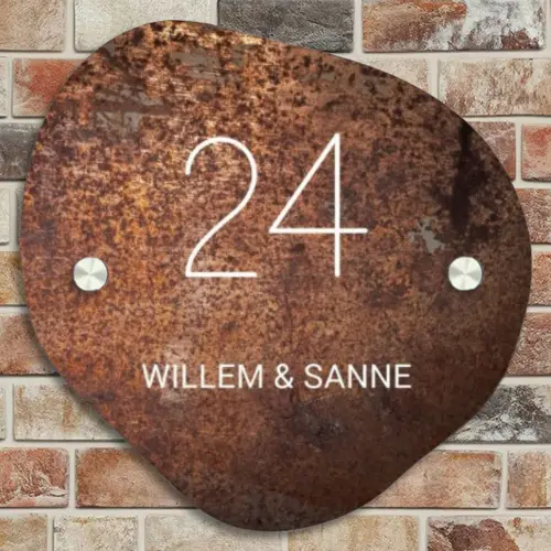 Verweerd metaal - Klassiek Naambord Organisch middel -sfeer10