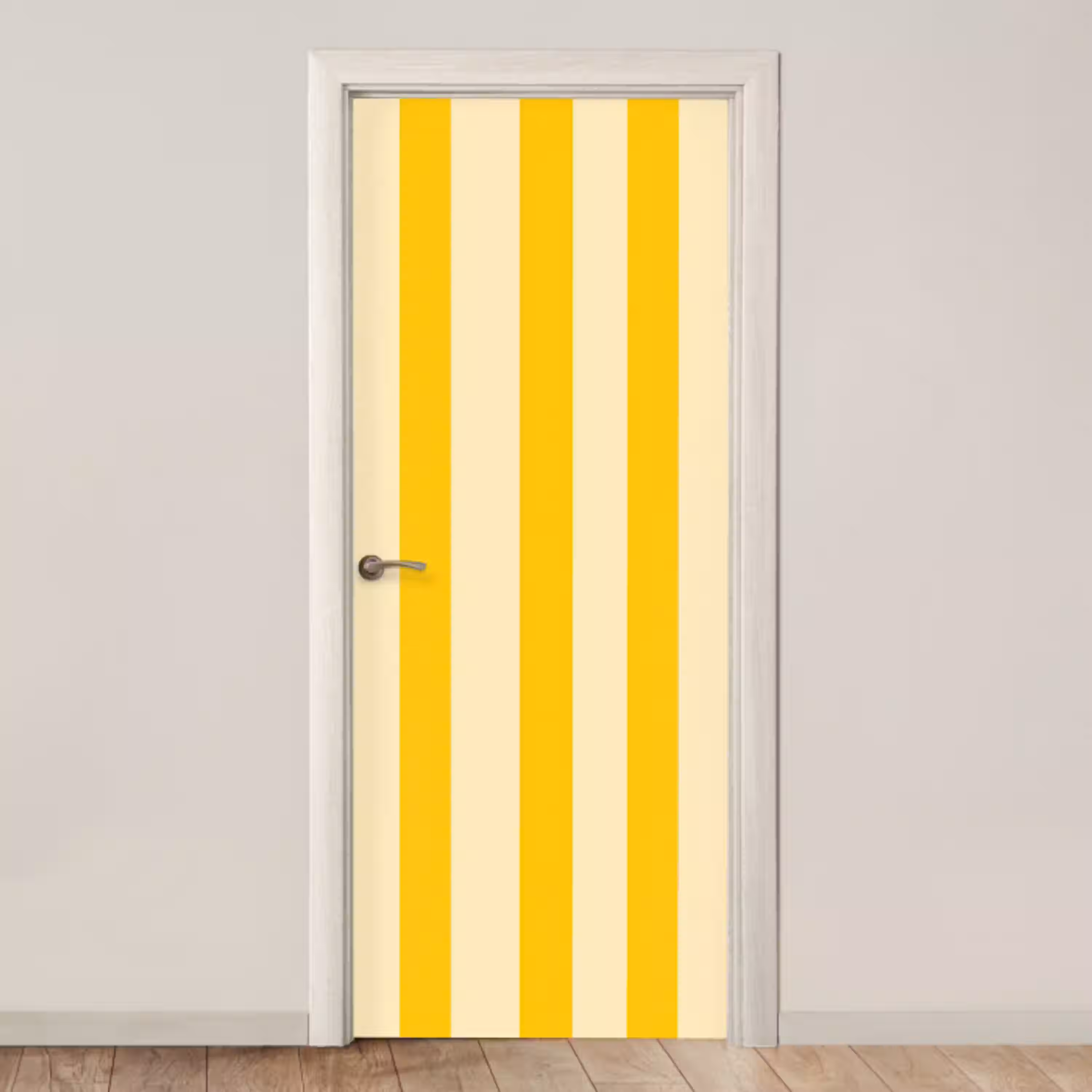 Strepen - Klassiek - Geel deurposter klein 289 -3d_beige