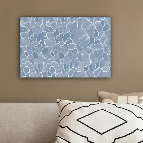 Abstract - Blauw - Bladeren canvas 2cm klein -sfeer3