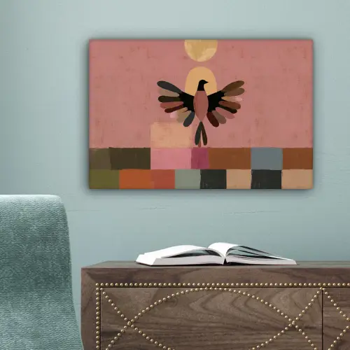 Illustratie - Vogel - Vlakken - Kleurrijk canvas 2cm klein -sfeer4