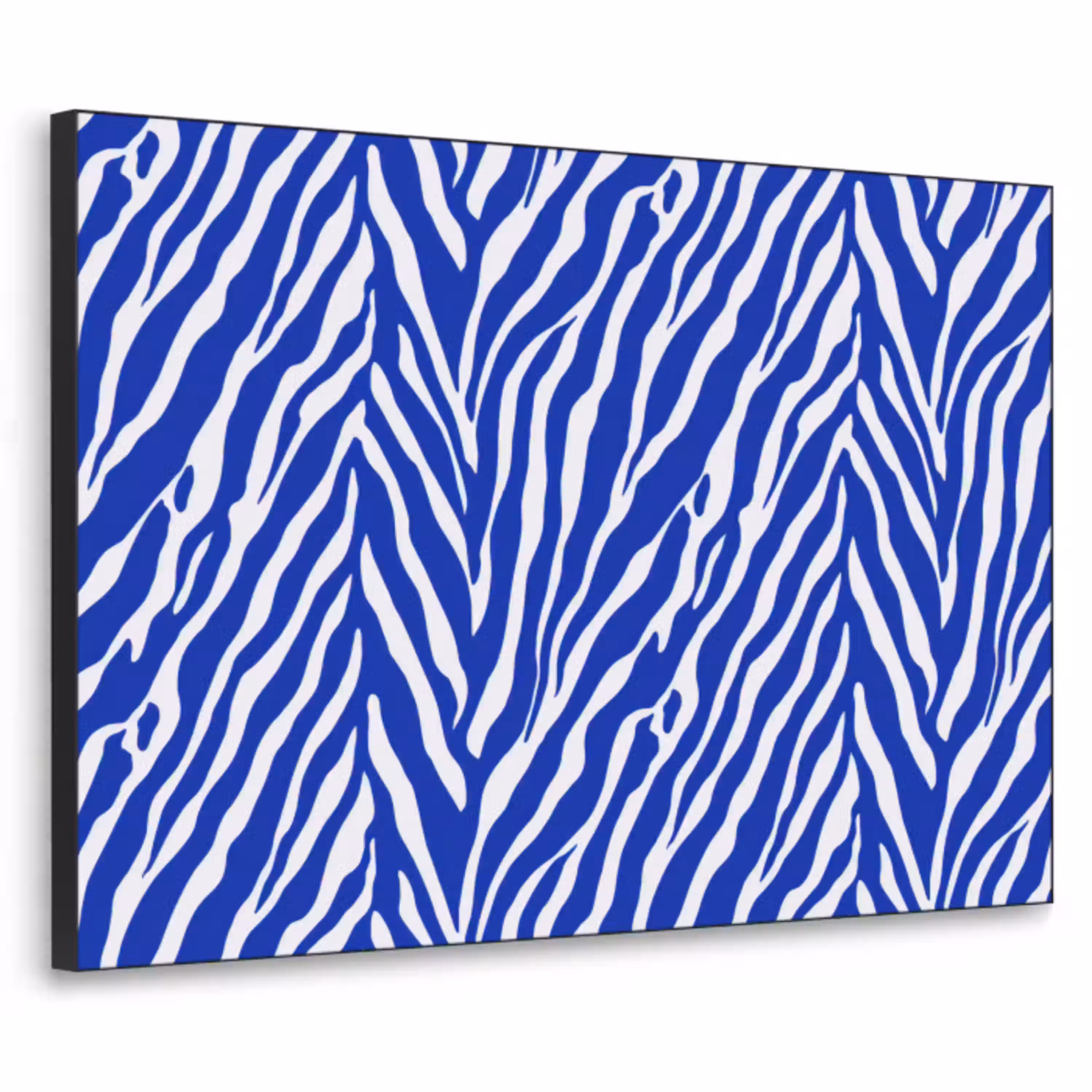 Zebra - Patroon - Kobalt - Blauw Textielframe zwart klein 947 -3d