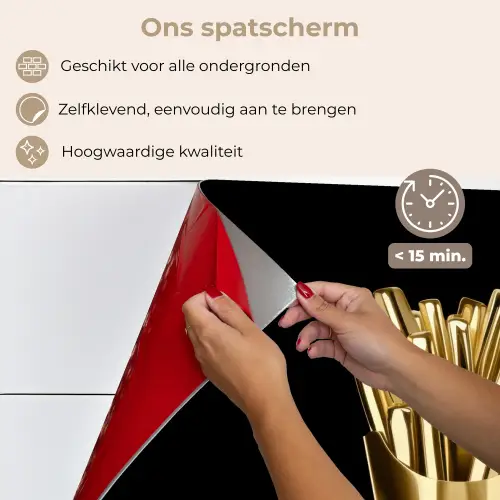 Friet - Goud - Chrome - Eten keuken achterwand spatscherm klein -spatscherm_NL
