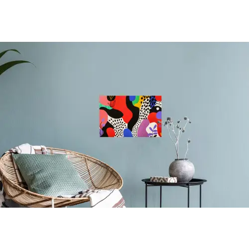 Abstract - Vormen - Kleuren - Stippen Muursticker klein -plant