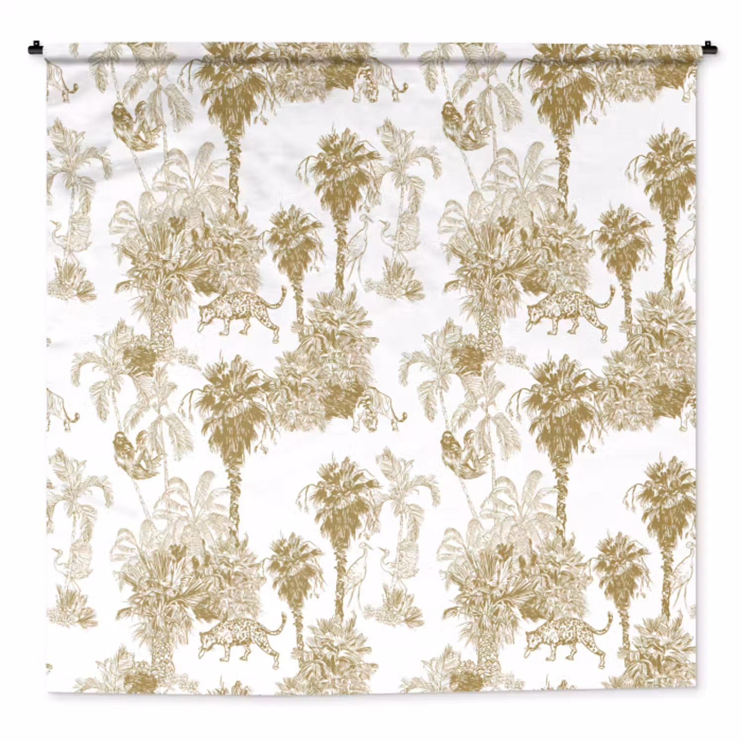 Wandkleed - Oerwoud - Abstract - Beige
