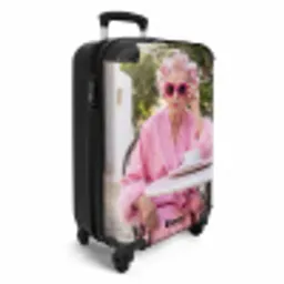 Ochtendjas - Krulspelden - Roze NBS - Handbagage koffer - Volwassenen Unisex middel -productfoto_3d