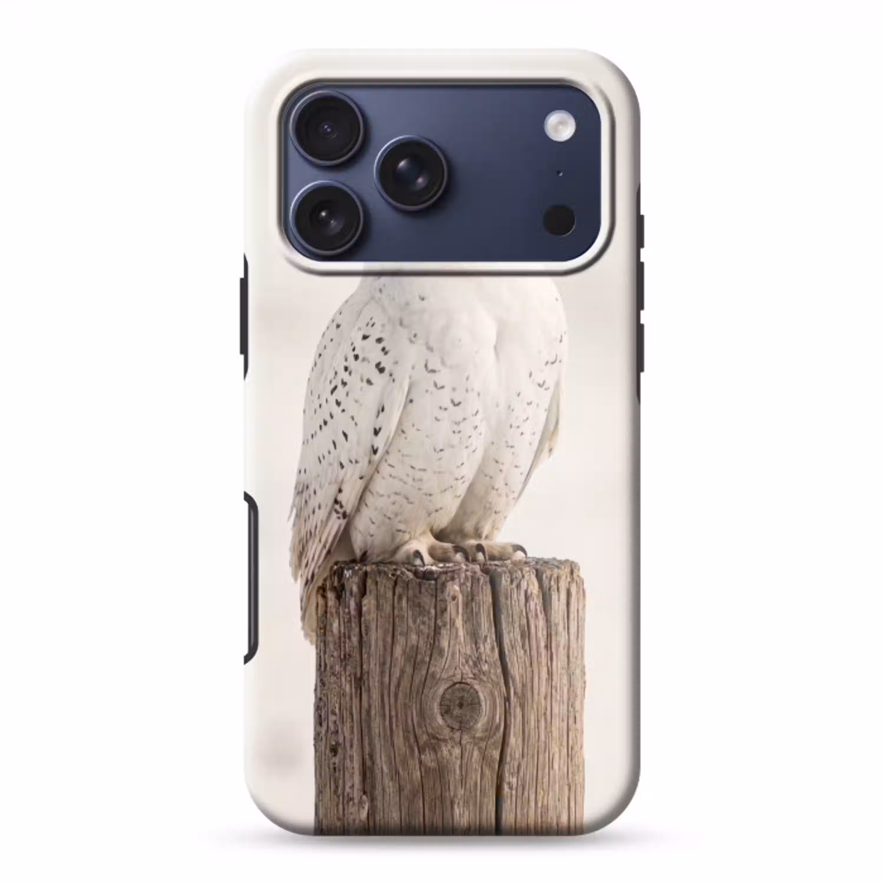 Sneeuwuil - Paal - Winter - Portret - Majestueus Toughcase MagSafe Apple iPhone 17 Pro Max klein -3d