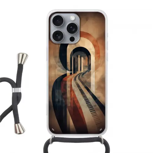 Piano - Toetsen - Abstract Hoesje iPhone 16 Pro Max met koord klein -3d