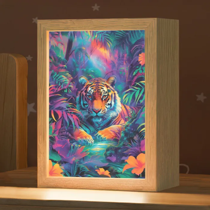 Tijger - Dier - Jungle - Kleurrijk Light Box met kabel klein -zzz_3d_website
