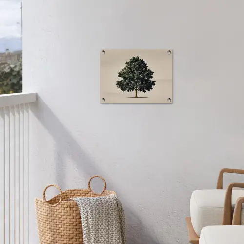 Eikenboom - Schaduw - Egaal tuinposter los doek klein -sfeer8