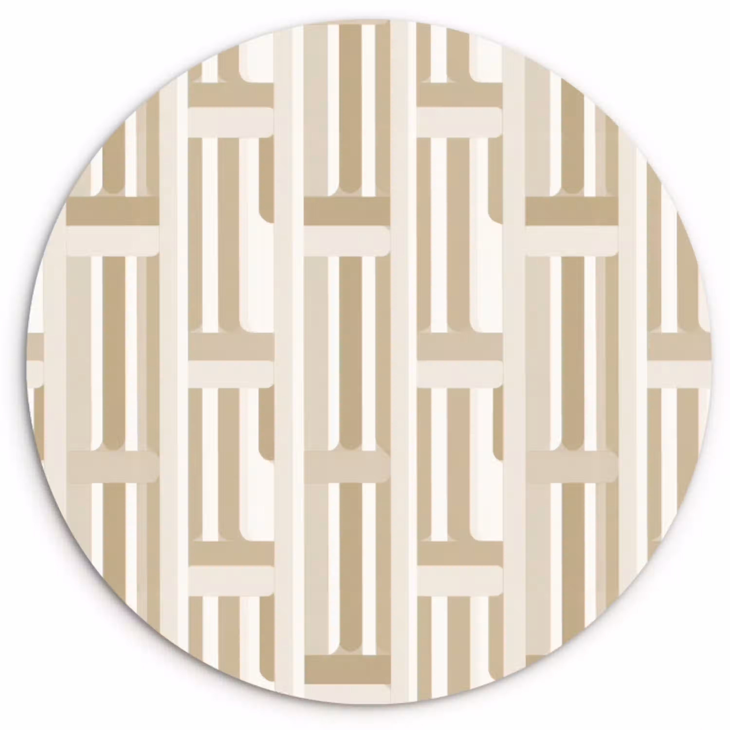 Modern - Geometrisch - Beige Wandcirkel kunststof plaat 5mm dik klein 188 -3d