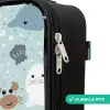 Zeedierenpatroon met dolfijnen, zeehonden en krabben Kinderkoffer - Zwart klein -rits_NL