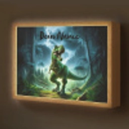 Dino - Jongens - Groen - Blauw - T-Rex Light Box met batterij (Wandlamp kind) middel -z3d_website