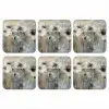 Bloemen - Planten - Grijs - Abstract onderzetter kurk middel -3d
