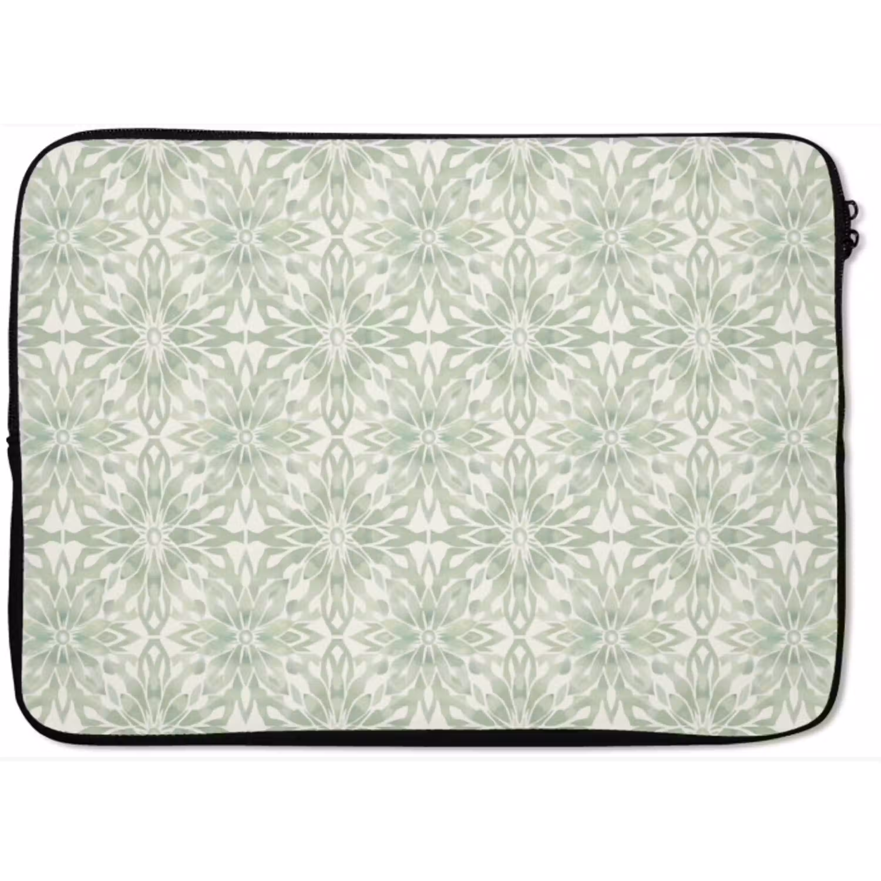 Saliegroen - Symmetrisch - Mandala - Ornament - Patroon laptophoes neopreen klein 279 -zkaufland3dotto