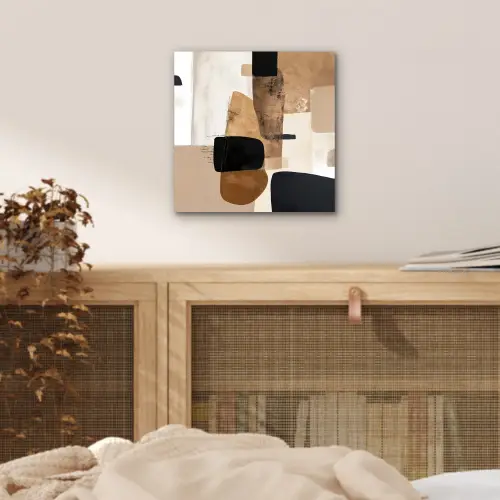 Vlakken - Abstract - Zwart - Strepen aluminium wit klein -sfeer3