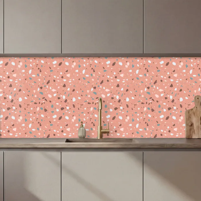 Terrazzo -  Patroon - Kleurrijk - Roze - Blauw keuken achterwand 2 middel 871 zz_3dshopping