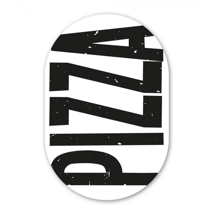 Pizza - Japandi - Decoratie - Vintage Wandcirkel Ovaal Glas middel -3d