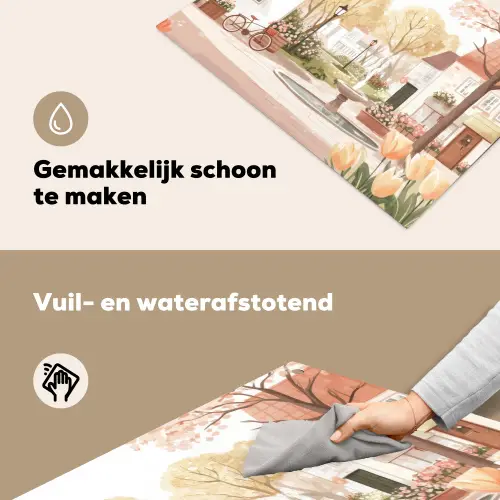 Dorpsplein - Fontein - Tulpen Inductie beschemer met haakjes klein -ky-schoon-nl