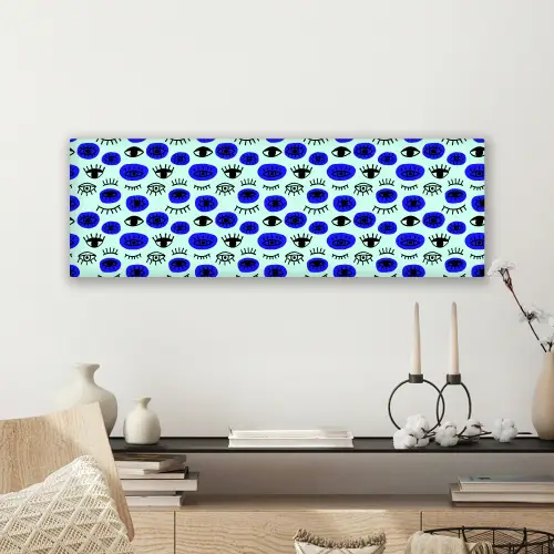 Patroon - Oog - Mint - Blauw canvas 2cm klein 828 -sfeer6